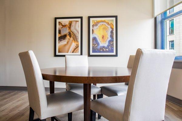 Dining area in Deluxe Suite at Haywood Park Hotel