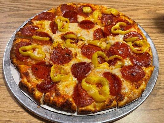 Pepperoni and banana pepper!