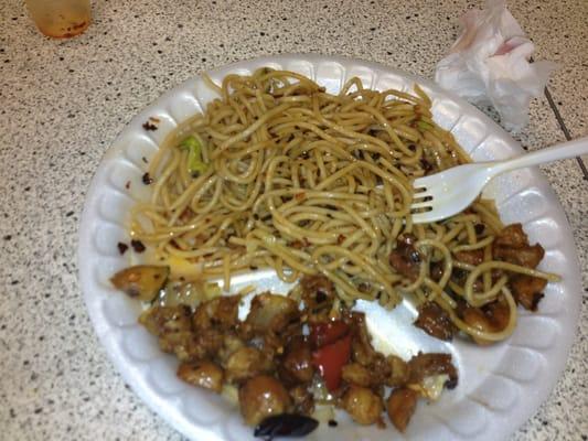 Chowmein  and Kong Pao chicken