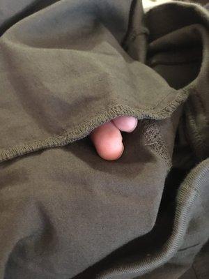 Hole in pocket