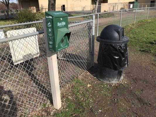 Poo bags and trash can