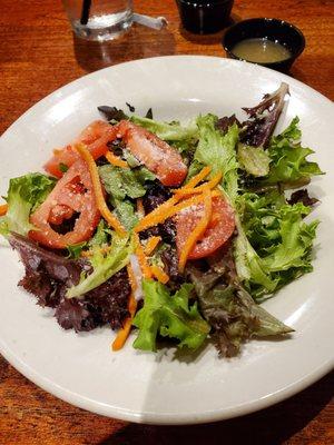 House salad, super fresh greens and delicious house dressing.