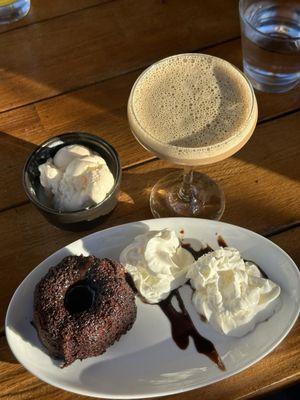 chocolate lava cake & salted caramel espresso martini