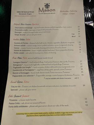 Menu, 2/23/24