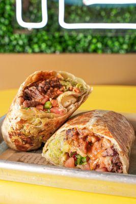 OG Burrito, packed with asada, beans, pico and guacamole.