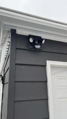 #Exterior #security #lighting #installation with new #siding block and #box installed.