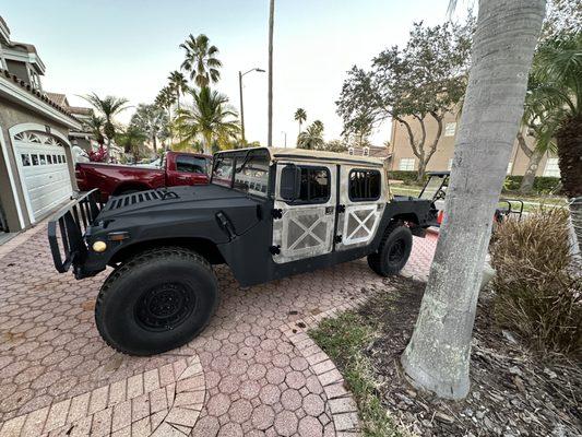 Humvee AM custom aluminum hard doors install