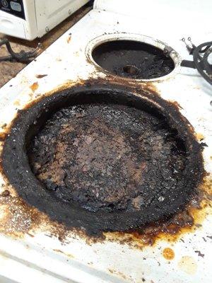 Stove top before cleaning