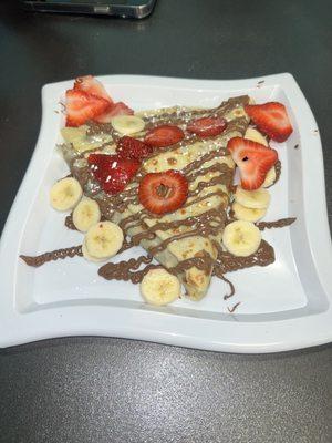 Strawberry & Banana with Nutella Crepe