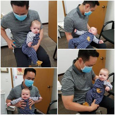 Dr. Tan working on my 4 month old son. Little Efraïm has been his patient since he was 3 weeks old.