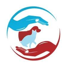 Our logo signifying our love for pets - we care for them!!