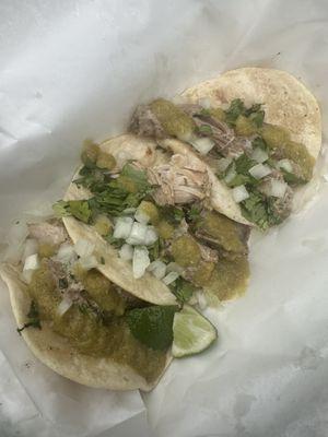 3 pork tacos