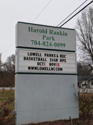 Harold Rankin Park, Lowell NC