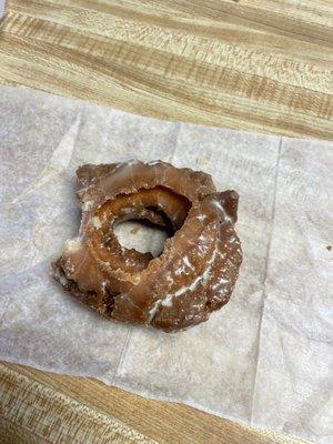 Old fashioned sour cream donut - Obviously I had to bite it first.