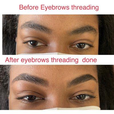 Eyebrows threading