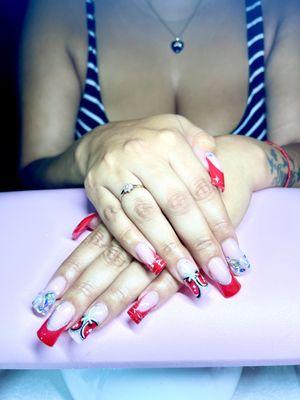 Cherry red nails