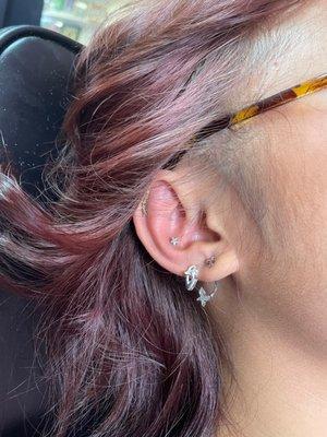 conch piercing right after it was pierced