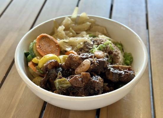 Ox Tail Bowl with cabbage, zucchini and coconut rice