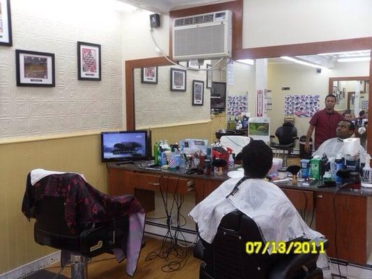 Inside of Figaro's's Barbershop in South Boston