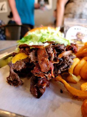 "Welcome to Smashville" Burger with Curly Fries