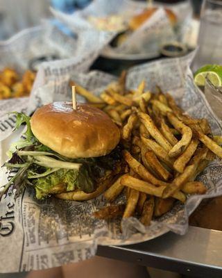 Chicken sandwich + fries