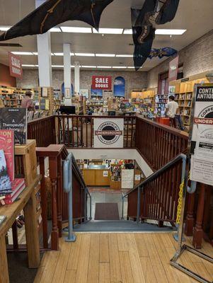 The bookstore with second level in the basement