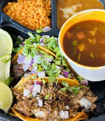 3 Regular Birria Plate w/ Extra Meat. Good but chunk of fat. Consome was good but salty. Got lightheaded.