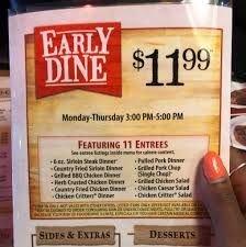 Early Dine Menu Fountain Beverage