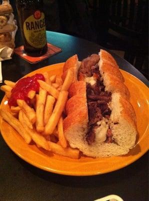 Cheese steak sandwich. Great brear!