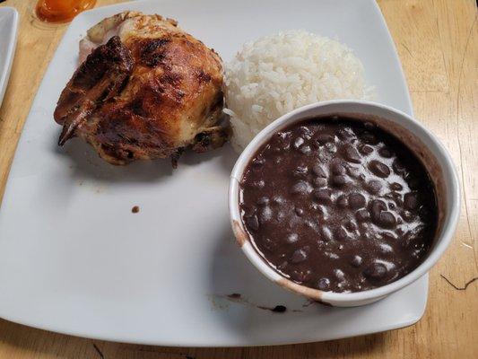 1/4 White Chicken, Black Beans, Rice