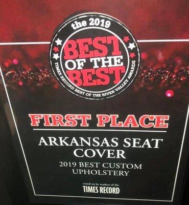 Arkansas Seat Cover has won best custom upholstery two years in a row.