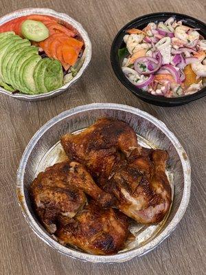 Whole Juanita's Chicken, Ensalada De Avocado and Mixto