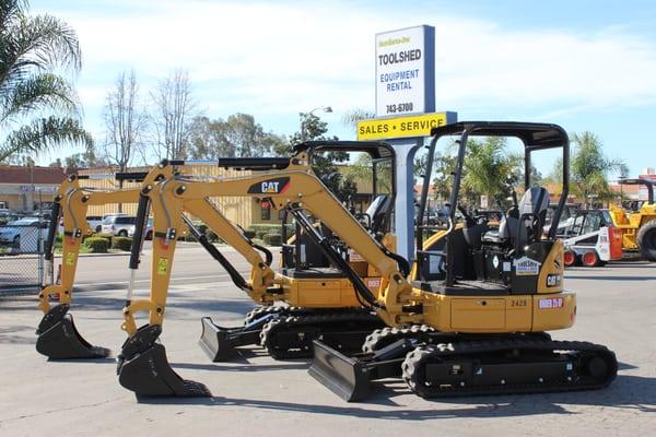 All sizes of mini excavators available!