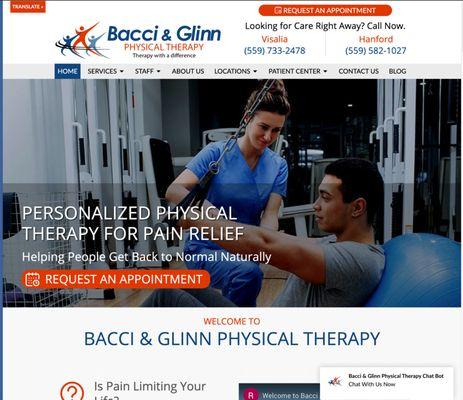 Physical therapy website design and development.