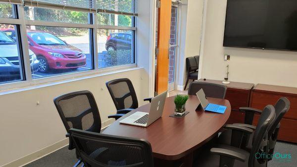 Our small conference room at Midtown can hold 6 people and is easily booked through our tenant portal.