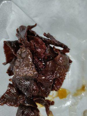 This is the Beef Jerky and it was great. I ordered the Beef Jerky in a combo and it comes with sticky rice and sauce.