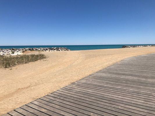 Boardwalk and sand cleaned up and ready