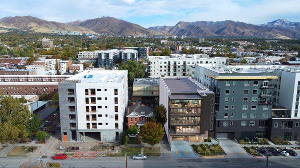 A Downtown Salt Lake City, Utah multi-family apartment building with feature-rich amenity spaces, also designed by DOT-Arc