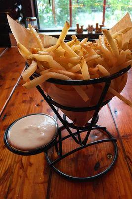 Truffle fries with roasted shallot aioli.