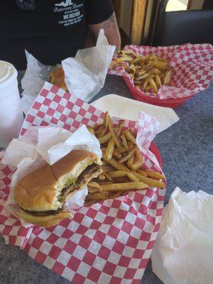 Burger and fries