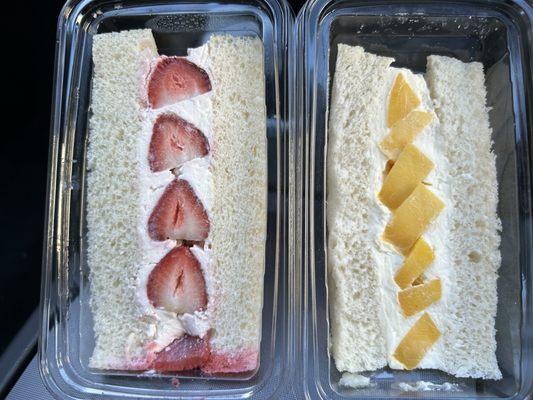 Strawberry Japanese Cream Sandwich and Mango Japanese Cream Sandwich.