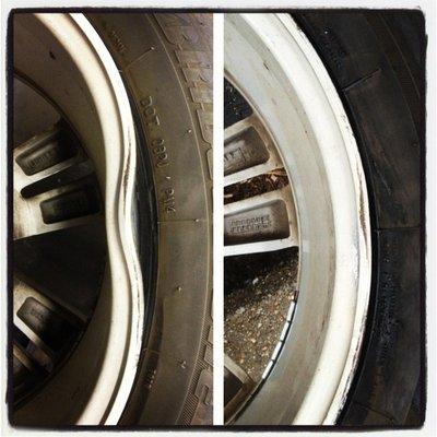 Bent Wheel straightening . Pothole damage repair