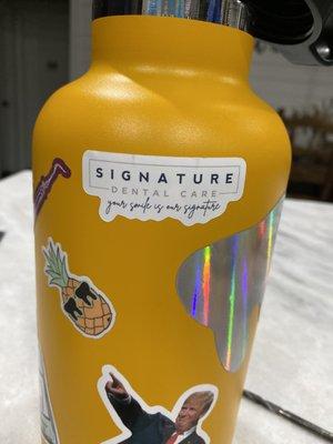 Get a sticker from the office for your water bottle!