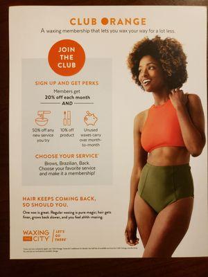 Club Orange Membership available for 20% off each month