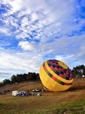 One of the first balloons to inflate