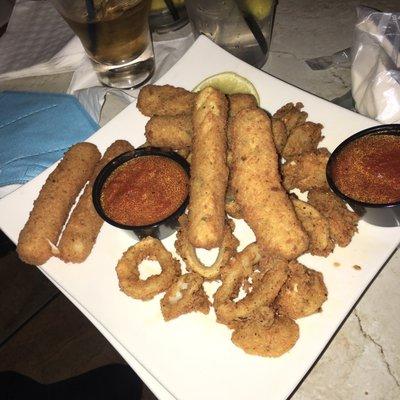 Calamari and Mozzarella Sticks