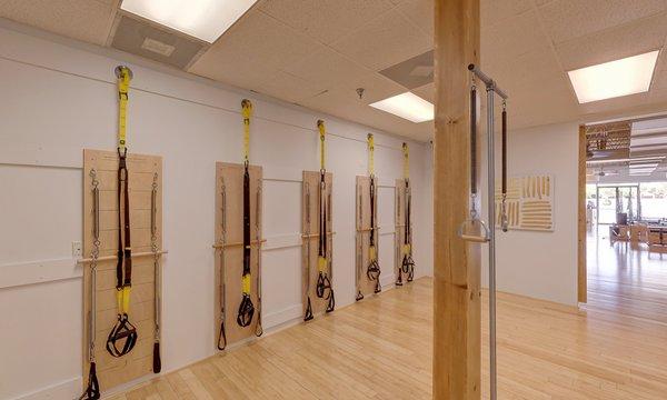 Our TRX room has newly added spring boards which are another way to use the famous Pilates springs, look for both classes on our schedule.