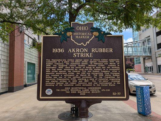 1936 Akron Rubber Strike Marker