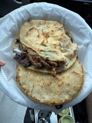 Gorditas, minus lettuce & tomato