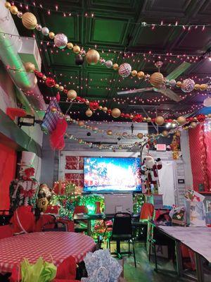 Small, small sampling of their Christmas spirit! The entire restaurant is covered top to bottom with Christmas garb.